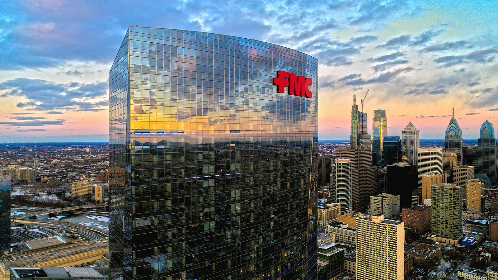 FMC Highrise Building Red Letters