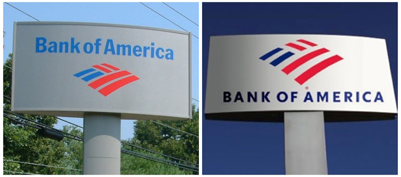 Bank of America Refresh Brand Pylon Sign