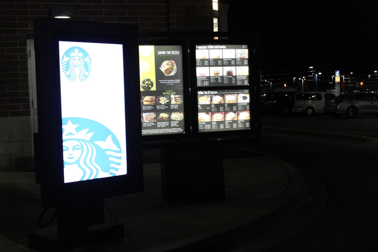 Starbucks Sign Maintenance by Philadelphia Sign for Drive-Thru Digital Sign