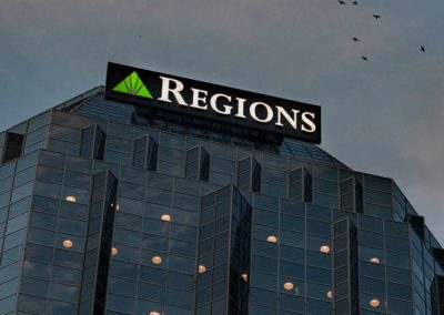 Regions Highrise Signage Exterior Channel Letters