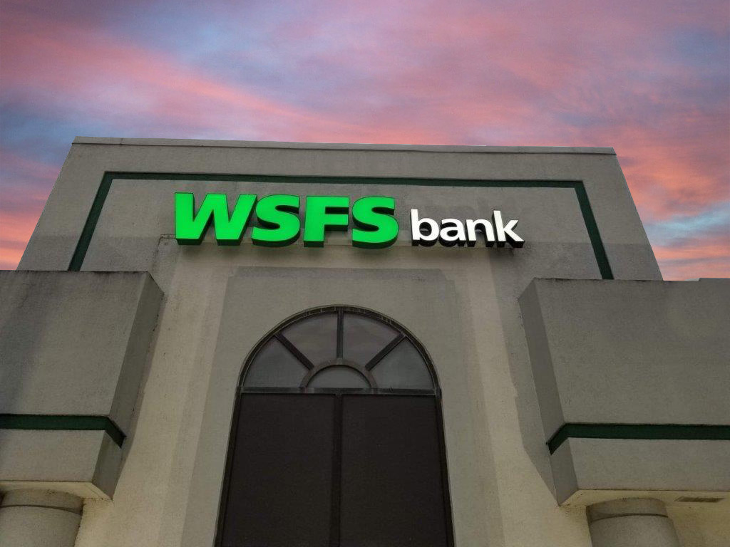 WSFS Channel Letters Illuminated