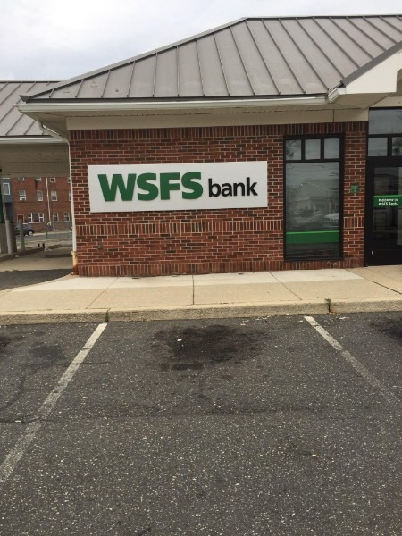 WSFS Wall Sign on Bank Branch